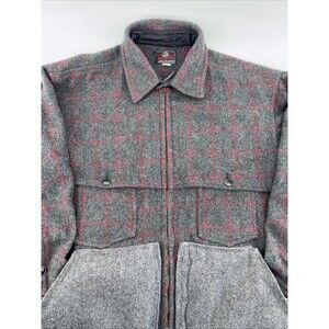 Gray and Red Plaid Men's Jacket